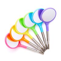 Zirc Crystal HD Resin Mouth Mirror Screw-On Heads Vibrant - 12 Pack (Cone Socket)