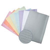 8 different colours of maxi-plus disposable bibs.