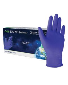 Box of maxill nes EARTH AF Powder Free Nitrile Medical Examination Gloves