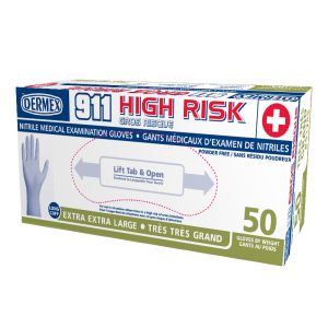 911 HIGH RISK Nitrile Gloves - Extra Extra Large --CLEARANCE--
