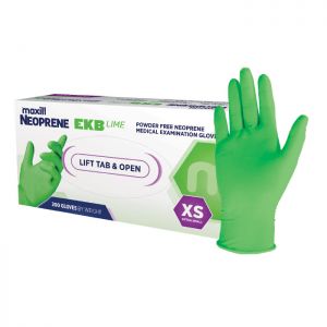maxill Neoprene EKB Lime - Powder Free Neoprene Medical Examination Gloves