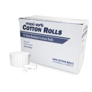 Sleeve of maxi-sorb #2 non braded cotton rolls.