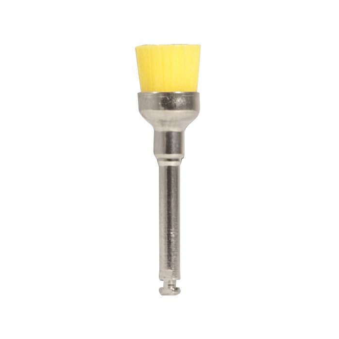 ipana Latch Type Mini Cup Prophy Brush - X-Soft Yellow Nylon (Metal Shank)