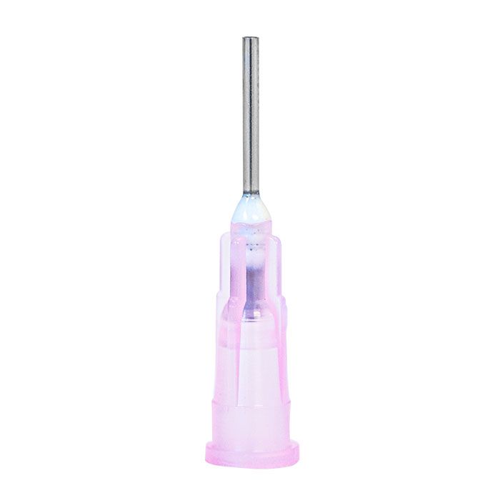 Luer Lock Bendable Dispensing Tip - 18 Gauge Pink