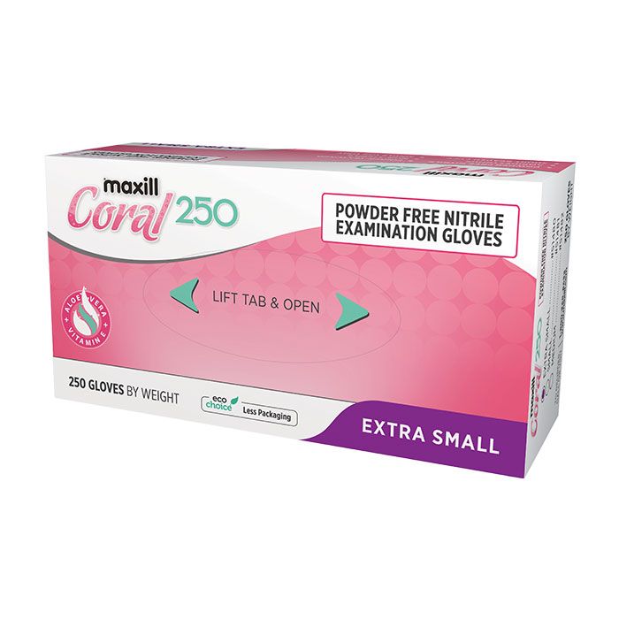maxill Coral 250 Powder Free Nitrile - Extra Small
