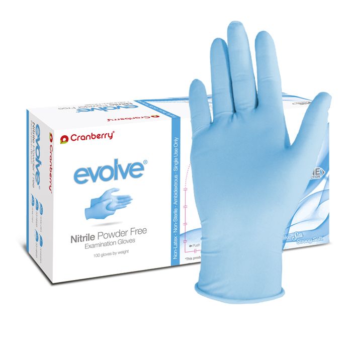 Evolve Nitrile Powder Free Examination Gloves - Large