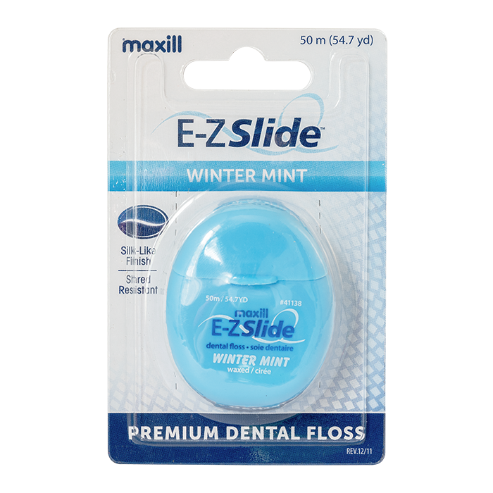 E-Z Slide 50 meter Waxed Dental Floss - Retail Blister - Winter Mint