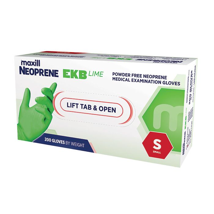 maxill Neoprene EKB Lime - Powder Free Neoprene - Small 