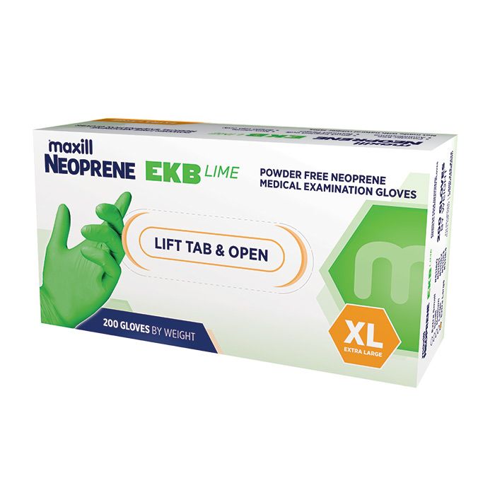 maxill Neoprene EKB Lime - Powder Free Neoprene - Extra Large