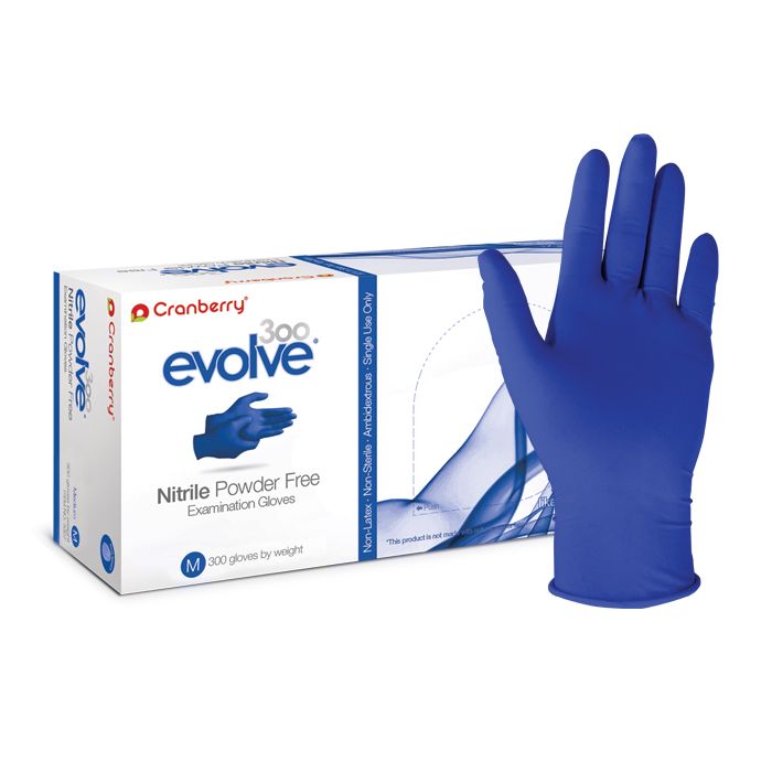 Cranberry evolve 300 Powder Free Nitrile Gloves - Small