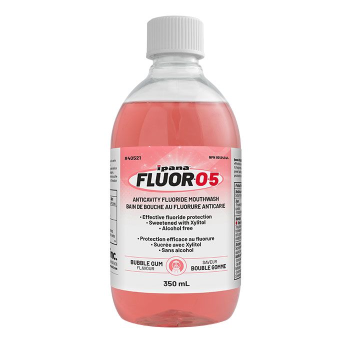 ipana Fluor-o-5 anticavity fluoride mouthwash, bubble gum flavour