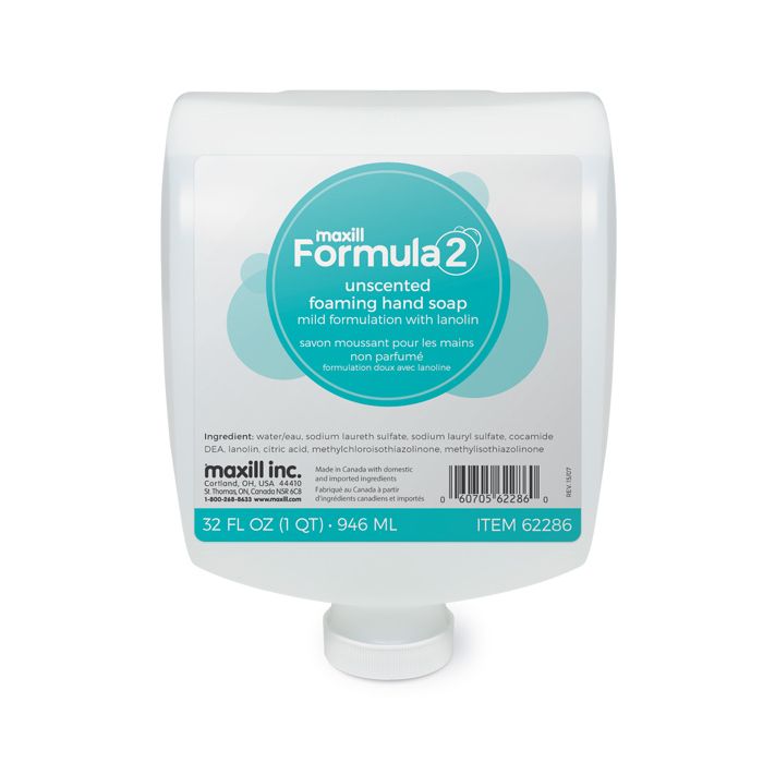 maxill formula 2 unscented foaming hand soap dispenser insert refill.
