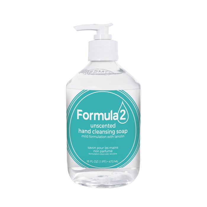 Small pump bottle of maxill formula 2 unscented clear liquid hand soap