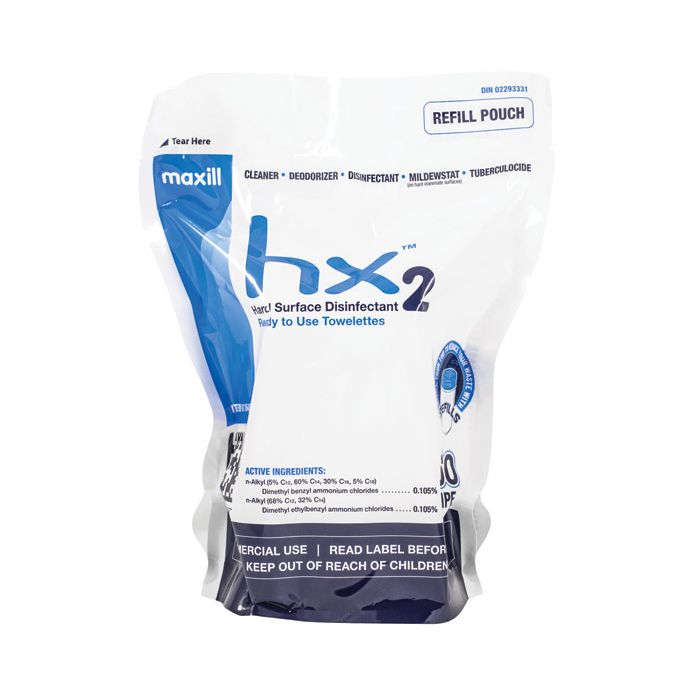 hx2 Hard Surface Disinfectant Wipes (6" x 7") - 160 Wipe Refill Roll