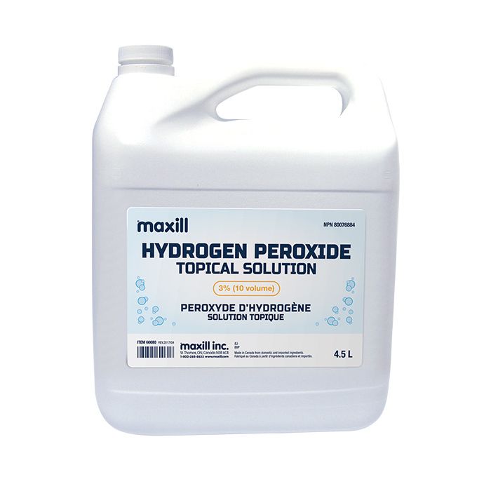4.5L jug of maxill 3% hydrogen peroxide 