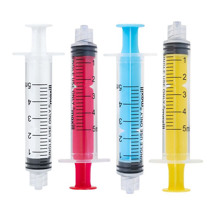 Rotating Syringe EZEE ID Luer Lock Coloured Syringes - 5 mL | maxill