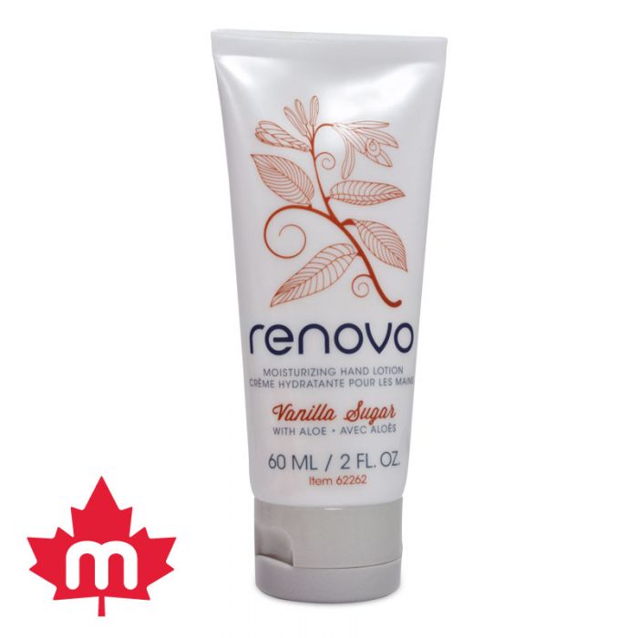 60ML vanilla sugar scented renovo hand moisturizer.