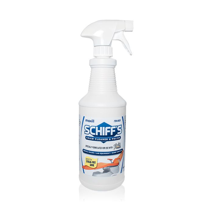 Spray bottle of Schiff's cleaner and polisher. 