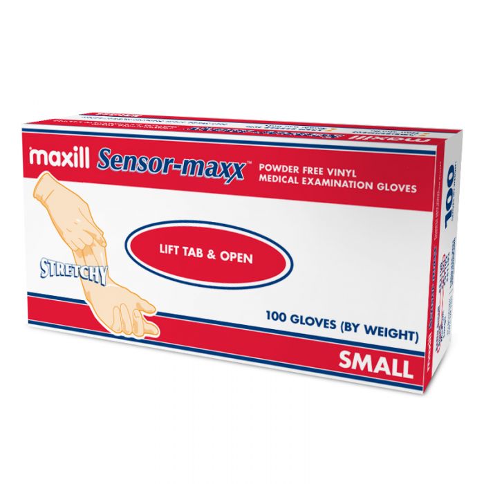 Box of small maxill Ultra-maxx stretchy vinyl gloves