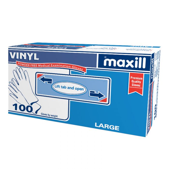 Box of large maxill vinyl gloves