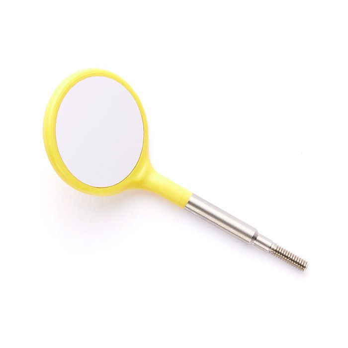 Crystal HD #5 Mouth Mirror Head Single Color (12pk)-Neon Yellow (O)