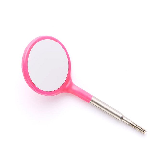 Crystal HD #5 Mouth Mirror Head Single Color (12pk)-Neon Pink (S)