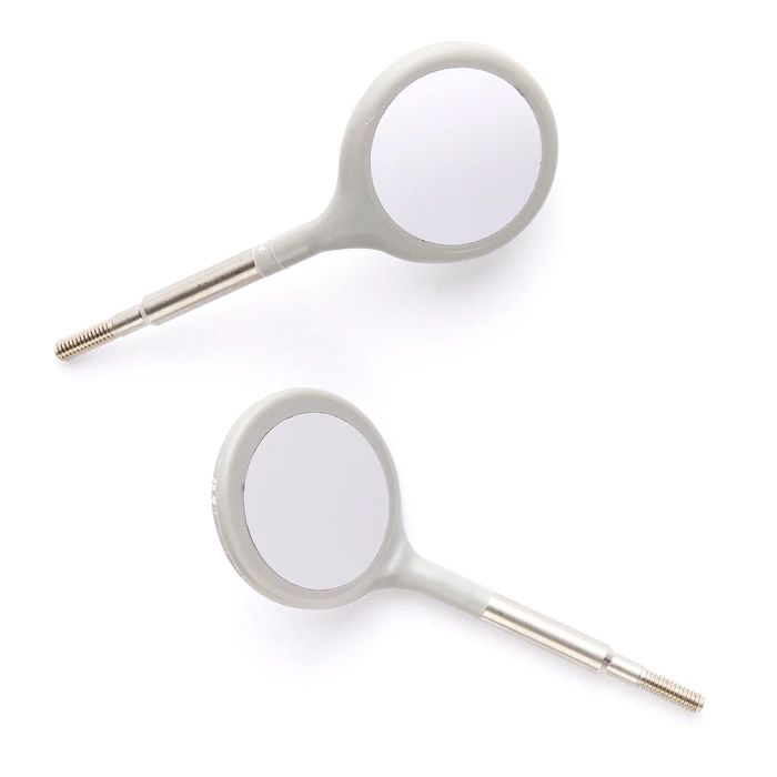 Zirc Crystal HD Double Sided #4 Mouth Mirror Head (4pk) - Grey