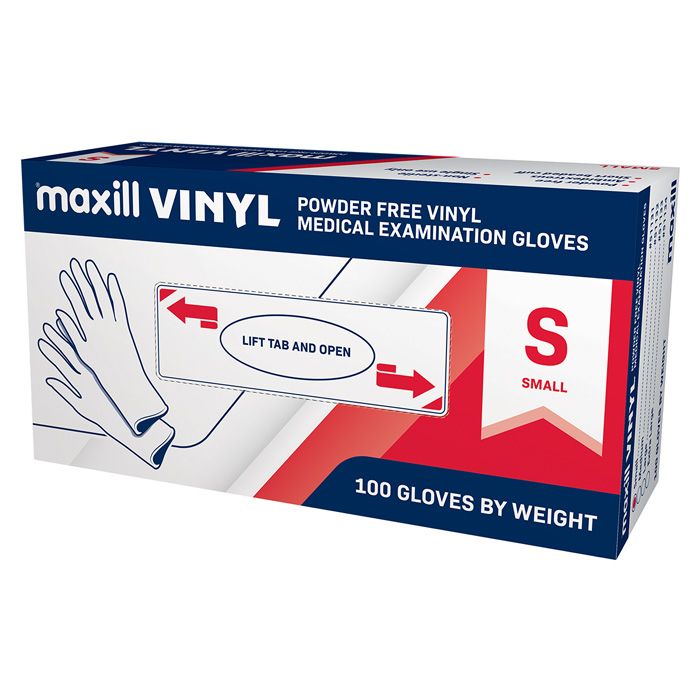 maxill Vinyl Gloves Powder Free - Small 