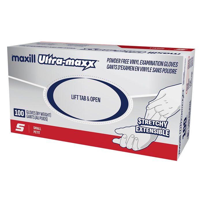 maxill Ultra-maxx Stretchy Vinyl Gloves - Small 