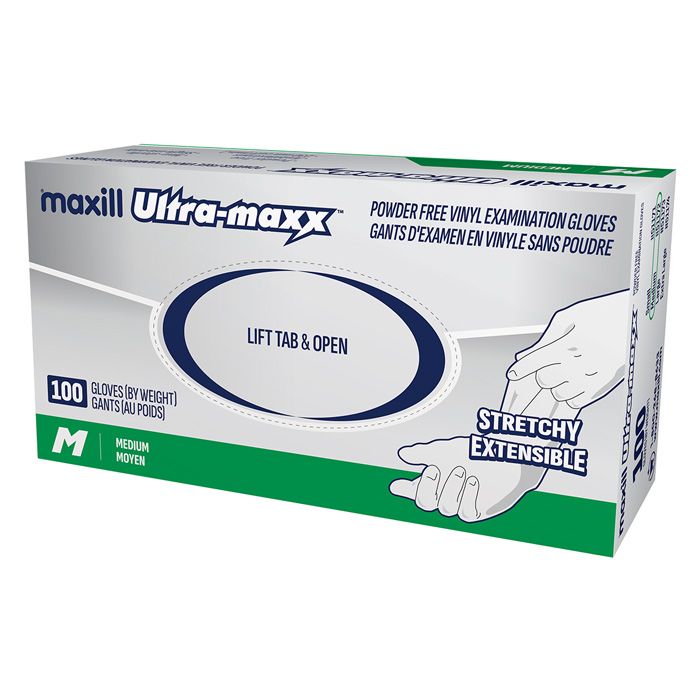 maxill Ultra-maxx Stretchy Vinyl Gloves - Medium