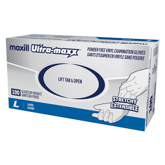 maxill Ultra-maxx Stretchy Vinyl Gloves - Large