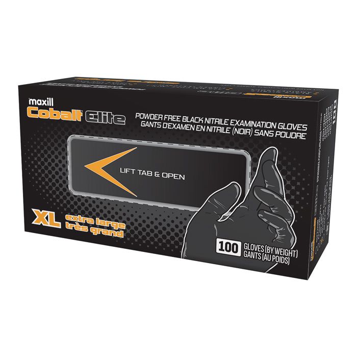 box of Extra Large Cobalt Elite nitrile gloves