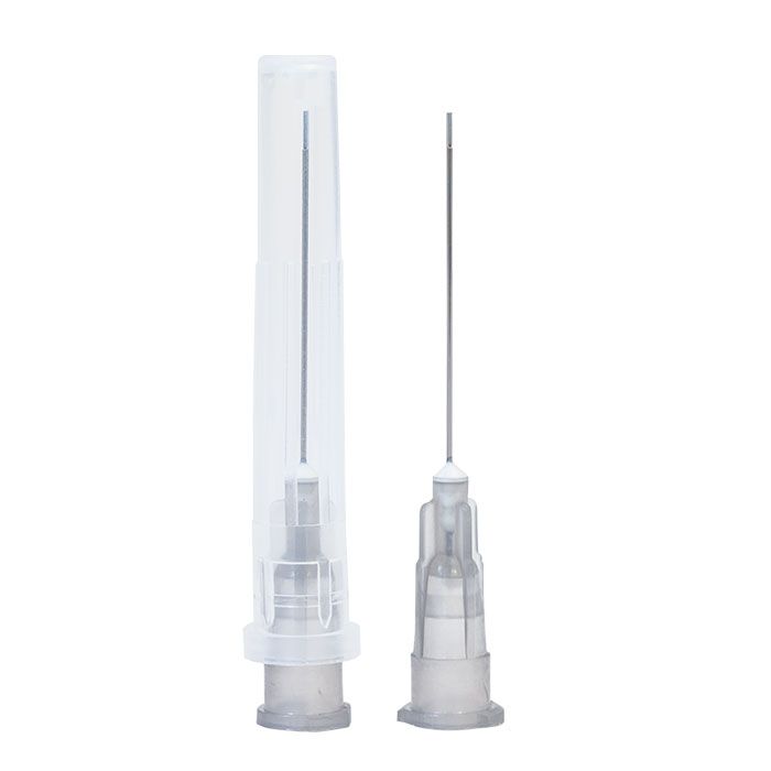 Luer Lock Straight with Slotted End Irrigating Tip - 27 Gauge Grey