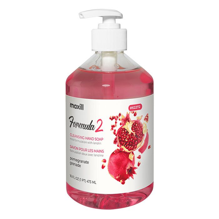 Pump bottle of maxill Formula 2 pomegranate hand soap