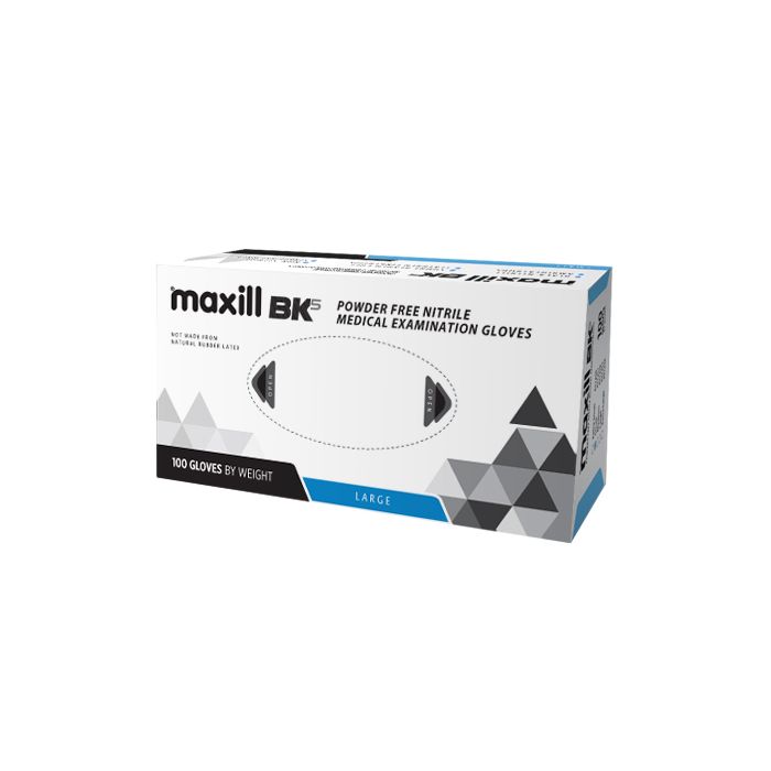 Box of large maxill BK5 Powder Free nitrile gloves