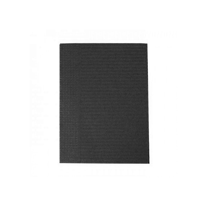 Black vivid disposable patient bib.