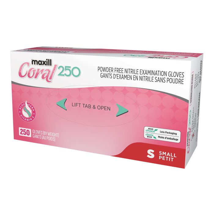 Box of maxill Coral 250 nitrile gloves (small size)
