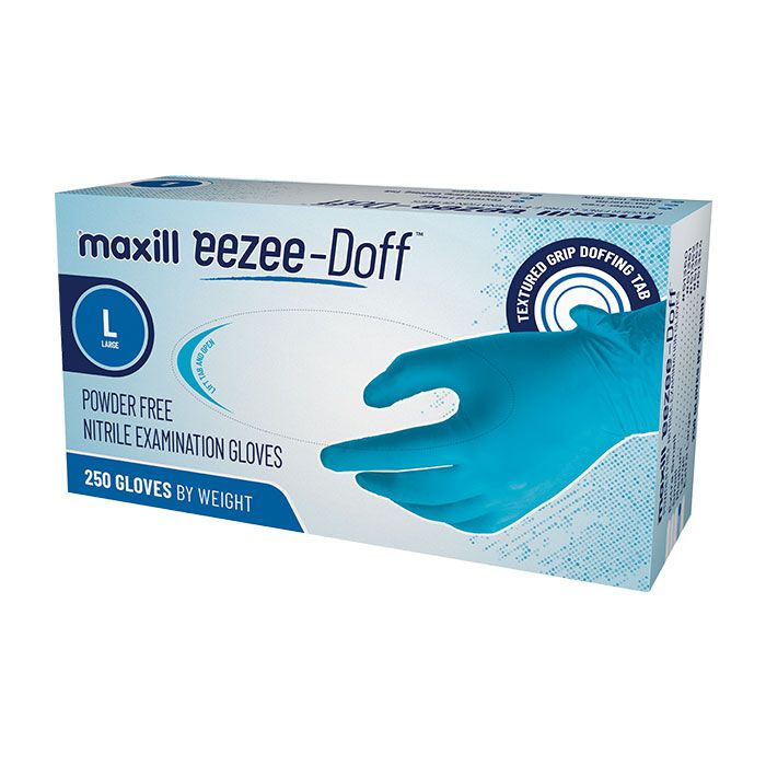 maxill eezee-Doff - Powder Free Nitrile Gloves - Large