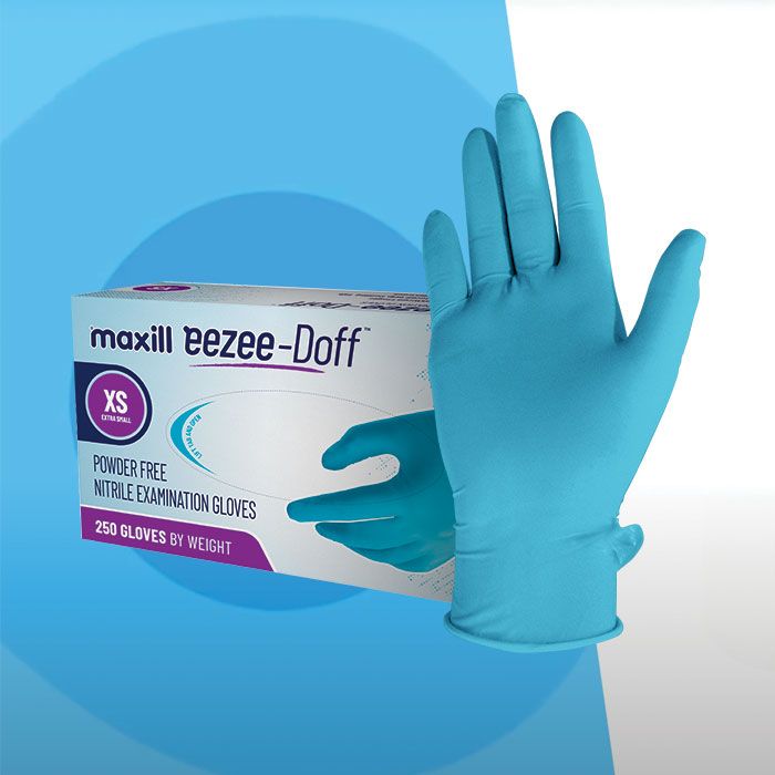 maxill eezee-Doff Nitrile Gloves with Doffing Tab