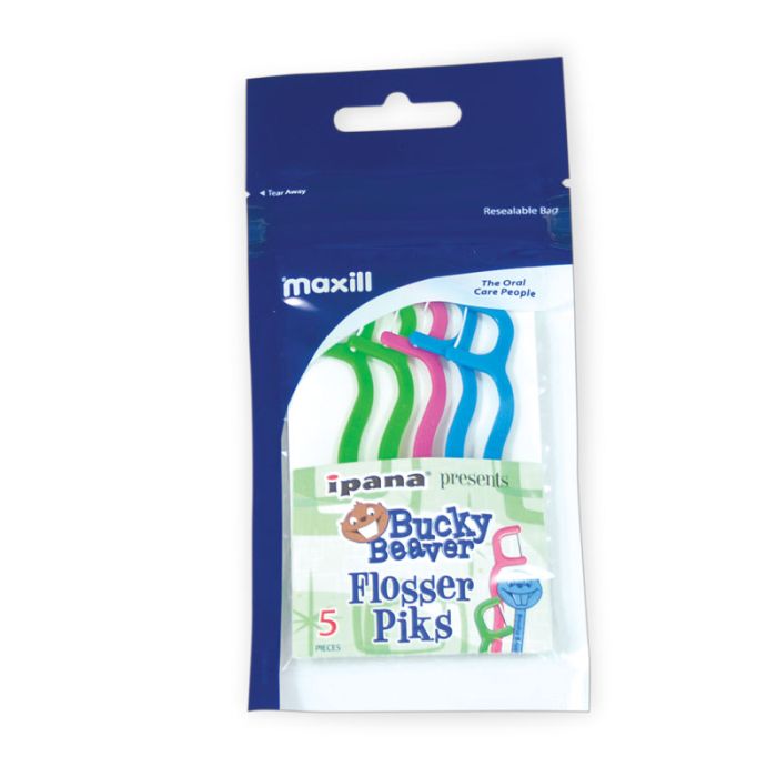 5 Pc. Bucky Beaver Kids' Flosser Piks