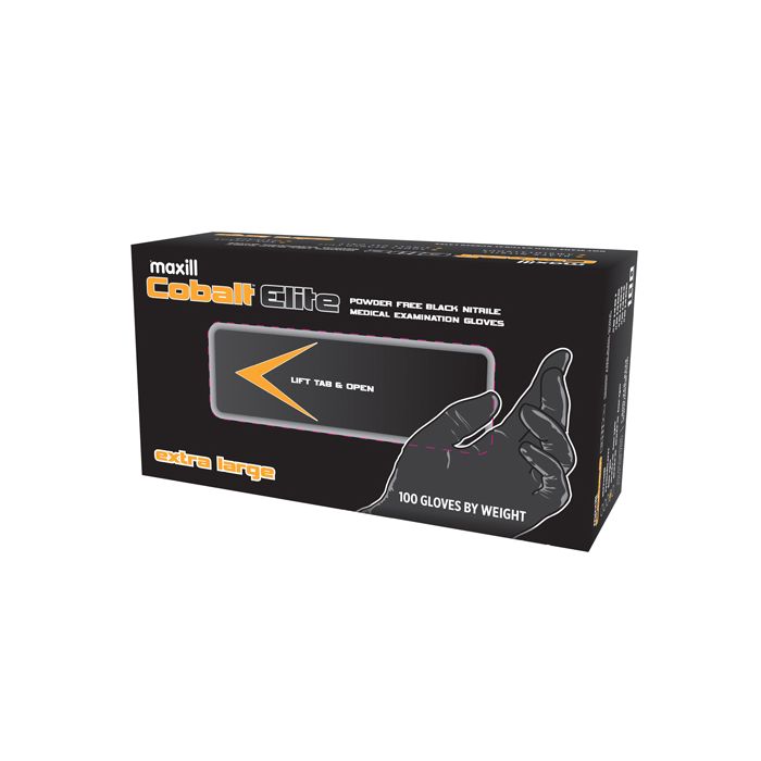 Cobalt Elite Black Nitrile Gloves - Extra Large