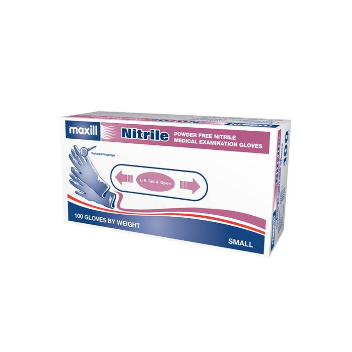 Box of small maxill Nitrile gloves.