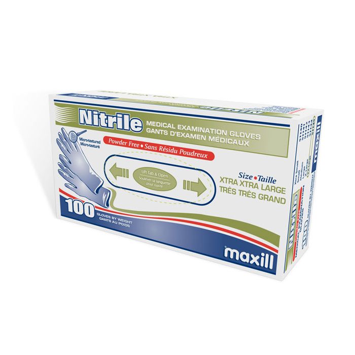 Box of extra, extra large maxill Nitrile Gloves 