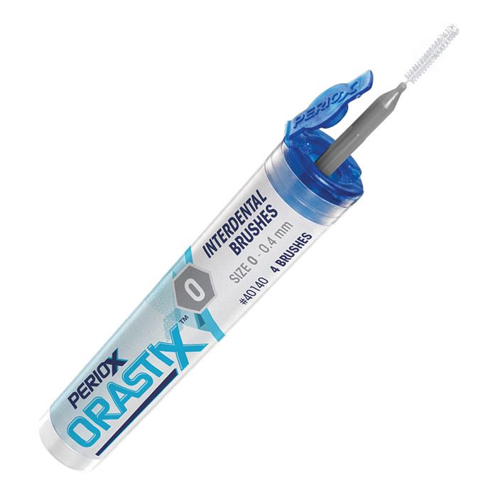 PerioX ORASTIX Interdental Brushes-Size 0 (0.4 mm) - Grey