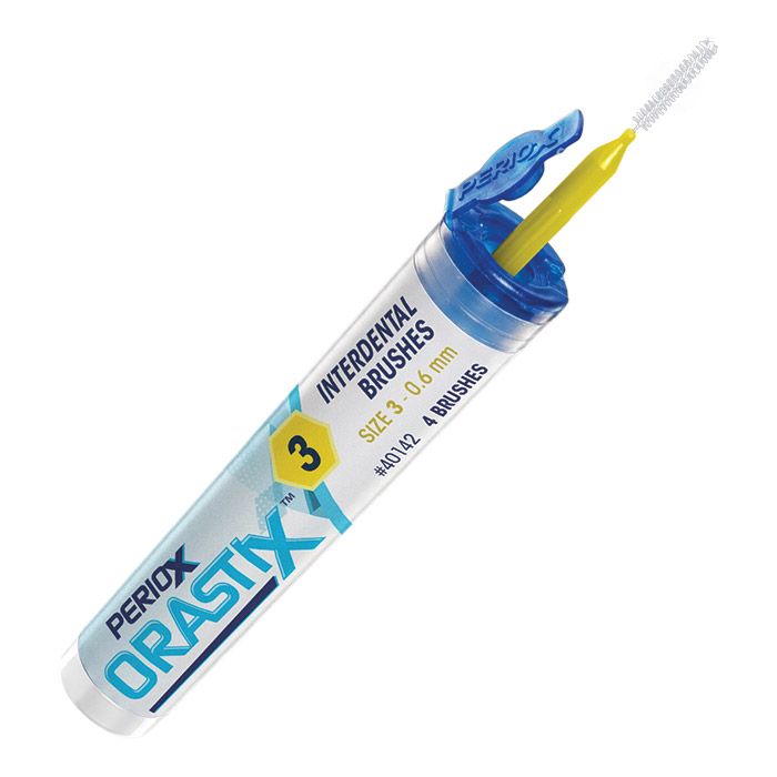 PerioX ORASTIX Interdental Brushes-Size 3 (0.6 mm) - Yellow