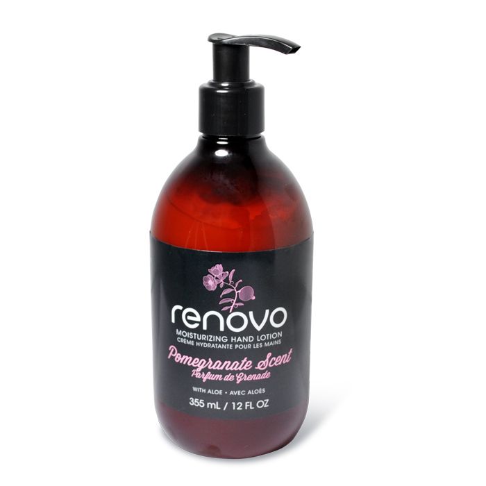 355ML bottle maxill renovo pomegranate scented moisturizing hand lotion