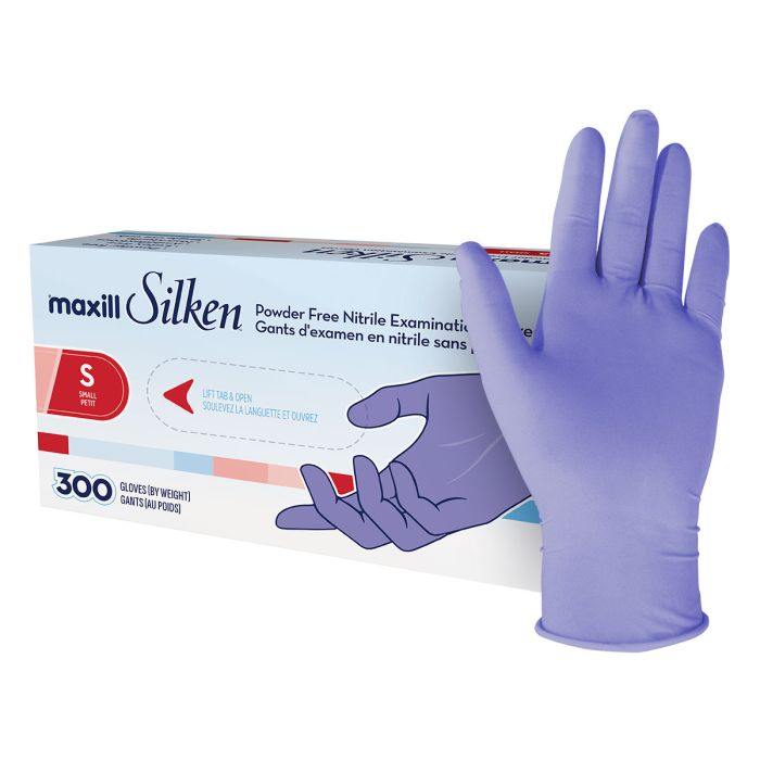 maxill Silken Nitrile Medical Exam Gloves - Small