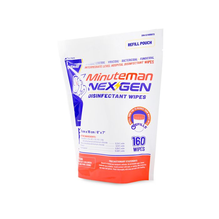 tb Minuteman NEX GEN Disinfectant Wipes (6" x 7")  - 160 Wipes Refill Roll