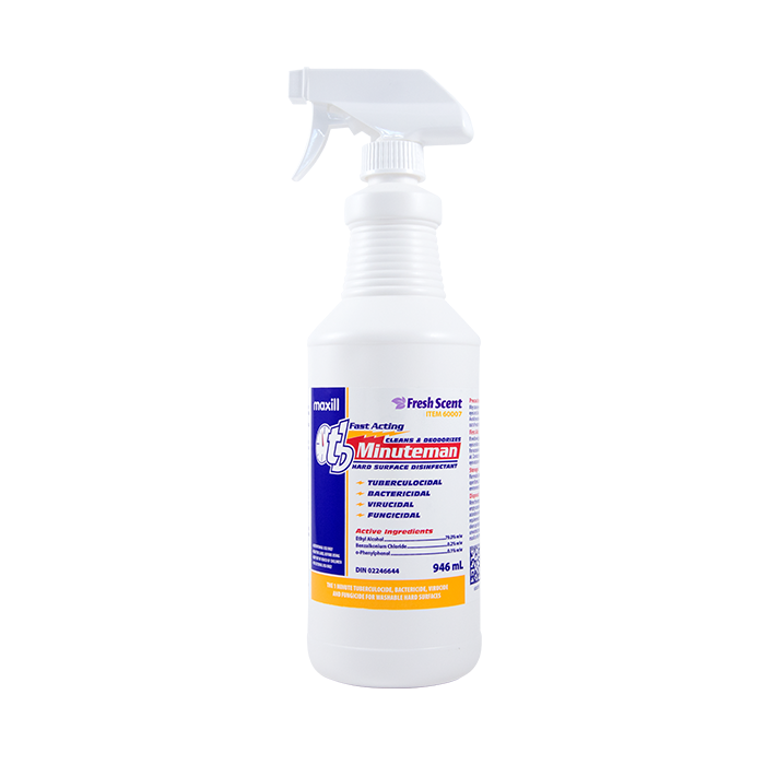 maxill tb Minutman hard surface spray disinfectant. 