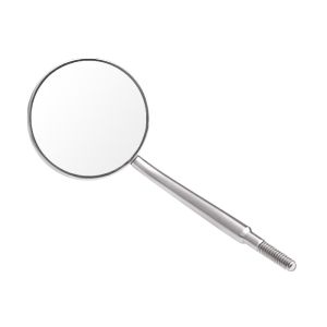 Zirc Crystal HD Stainless Steel Mouth Mirror Head - Size 5 - Simple Stem, 12-Pack
